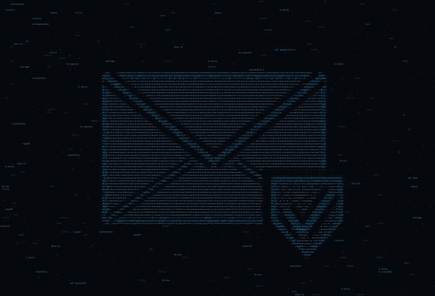 ASCII-Grafik: ein Briefumschlag — Titelbild der Anfrageseite von ki·spezial